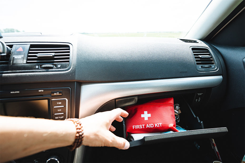 Emergency kit in glove box