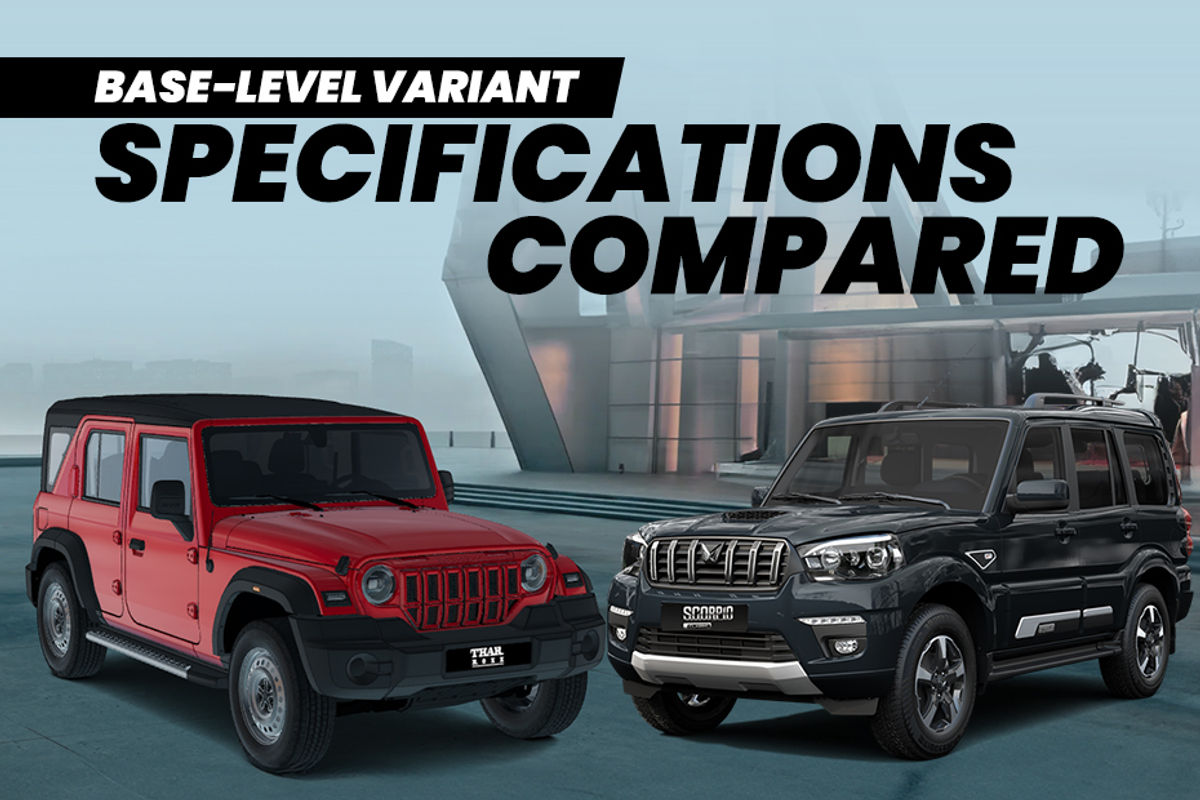 Mahindra Thar Roxx MX1 vs Mahindra Scorpio S: base variant specifications compared