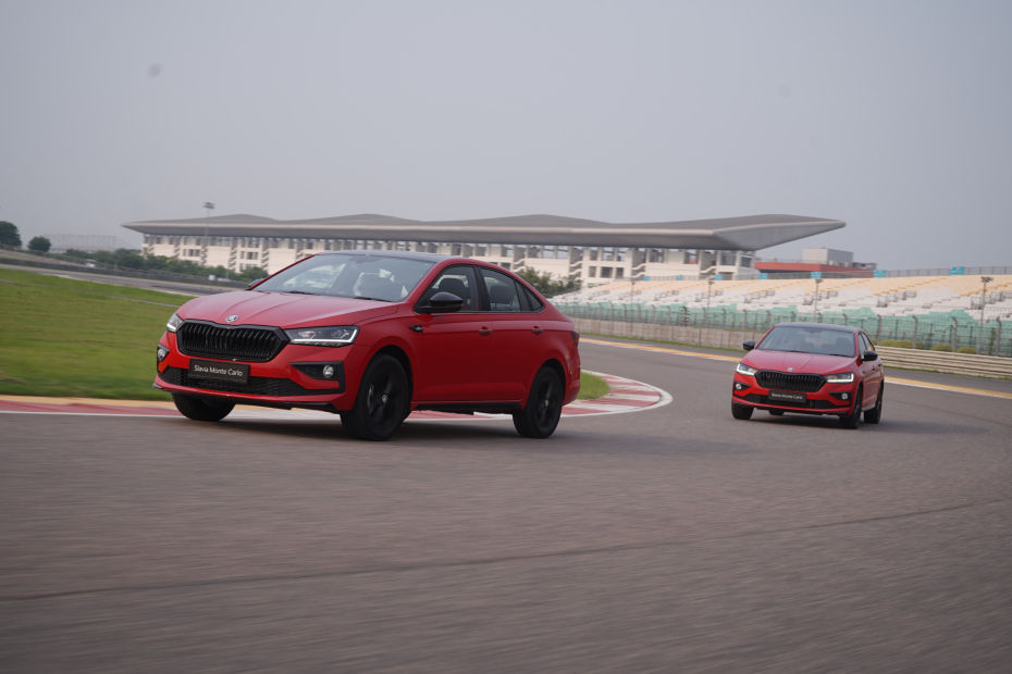 Skoda Slavia Monte Carlos on the race track Skoda Slavia Monte Carlos on the race track