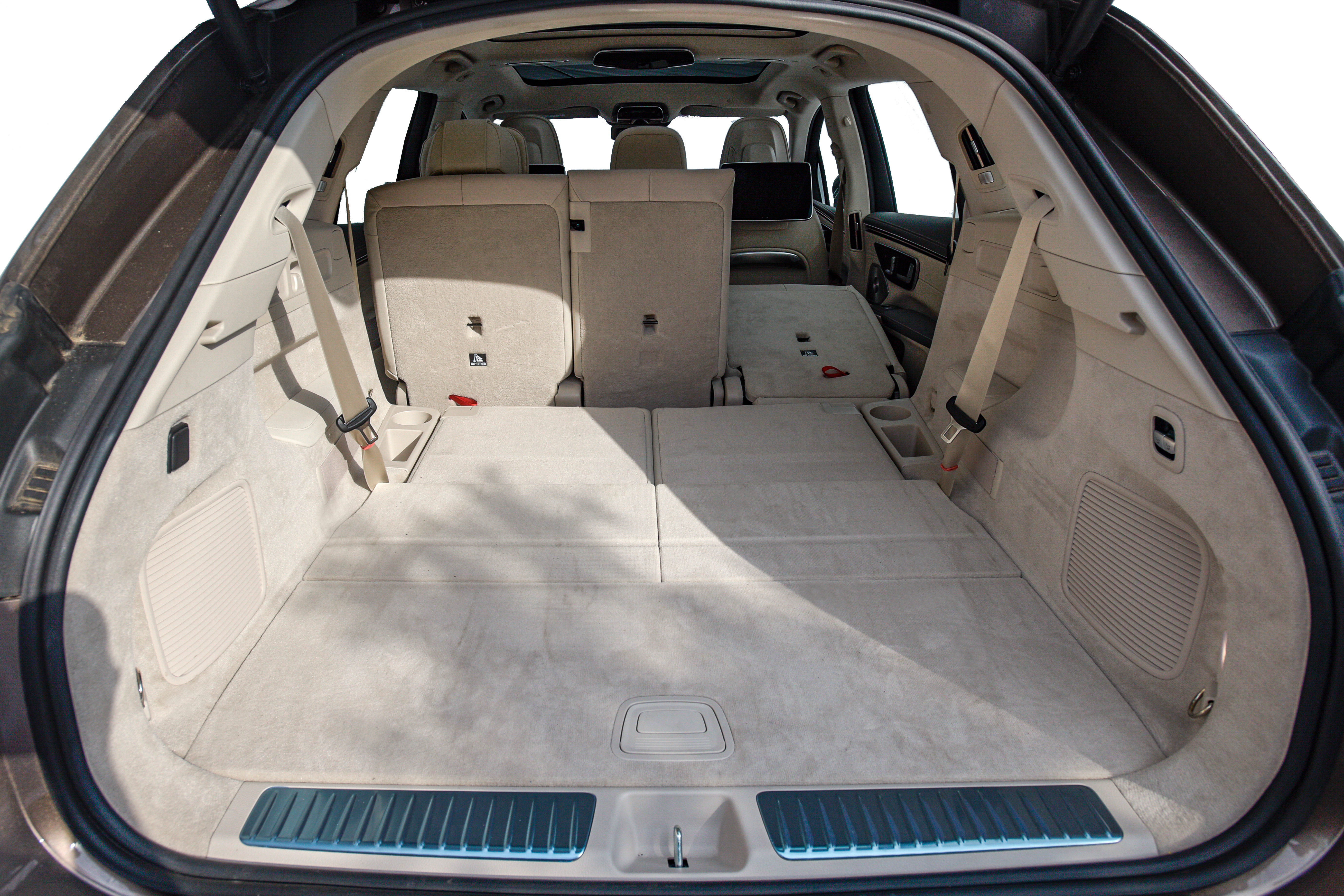 Mercedes-Benz EQS SUV boot space with third row down