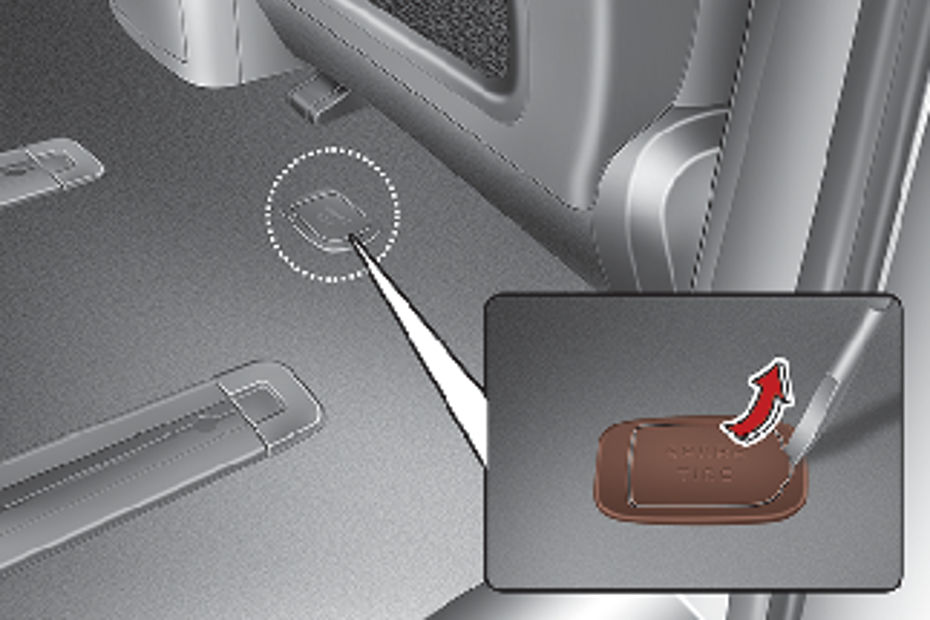 Kia Carnival spare wheel removal flap