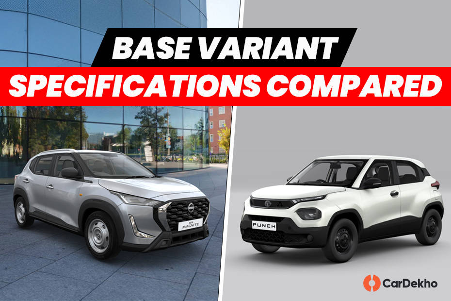 Nissan Magnite Visia vs Tata Punch Pure specifications comparison