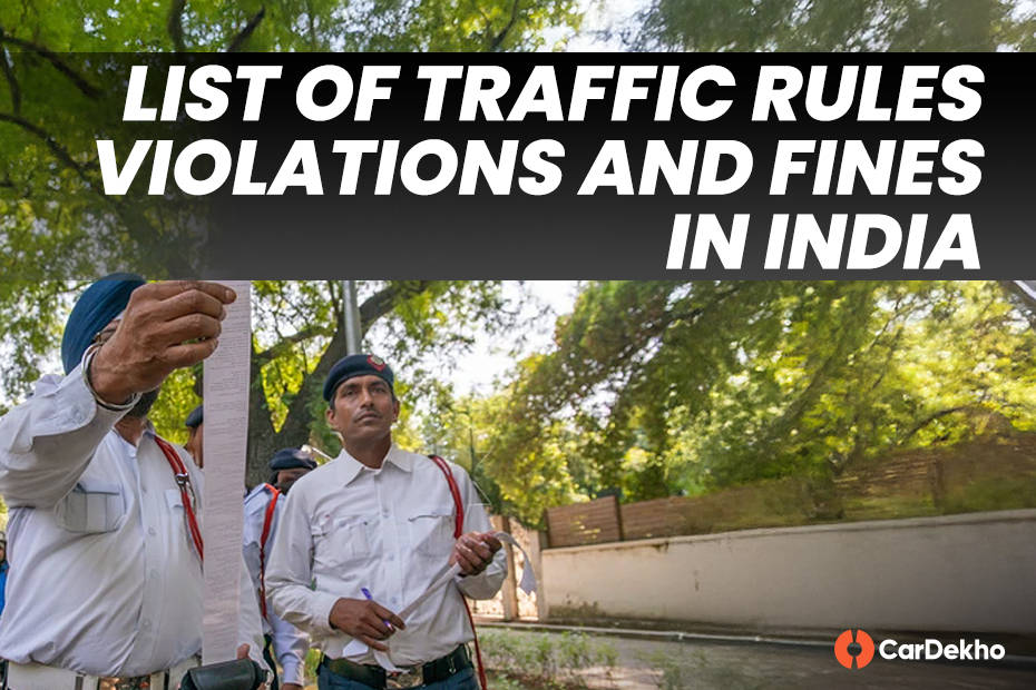 List of traffic violations and fines in India