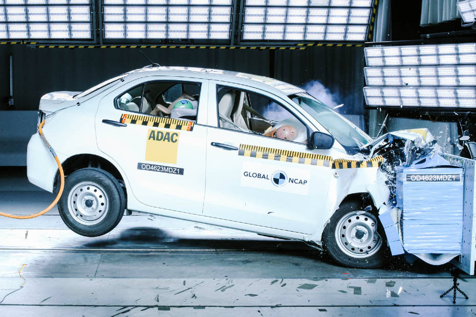 Old Maruti Dzire frontal crash test