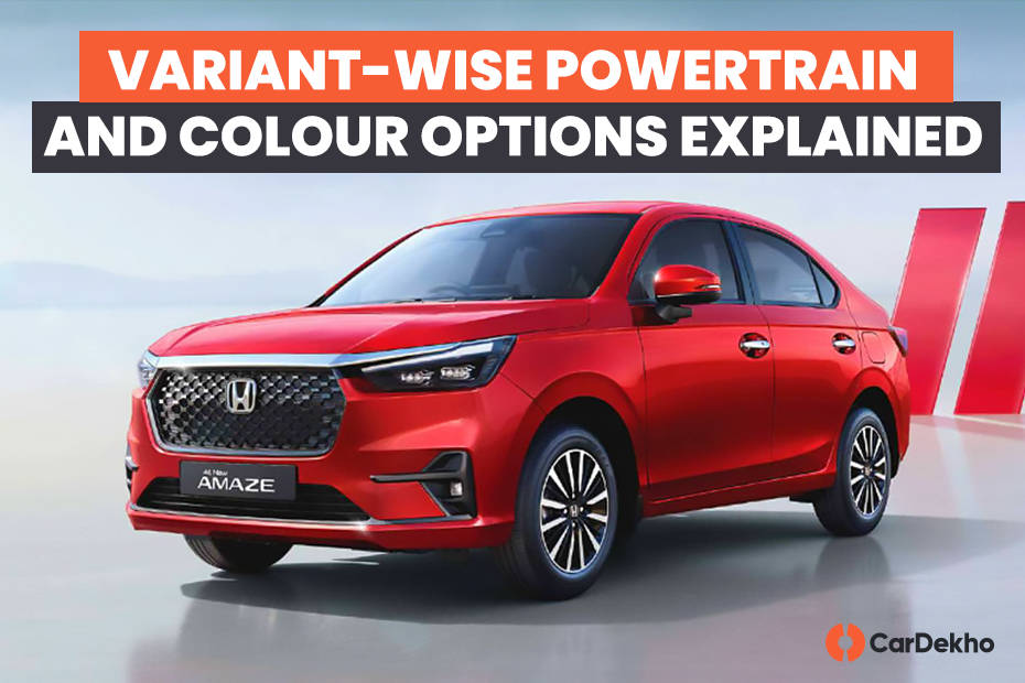 2024 Honda Amaze variant-wise powertrain and colour options explained