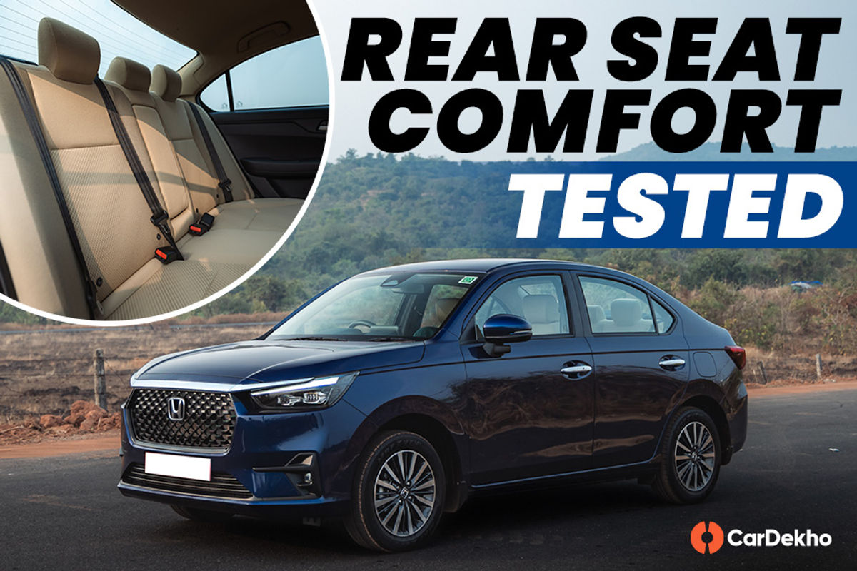 Honda Amaze rear seat comfort tested Honda Amaze rear seat comfort tested