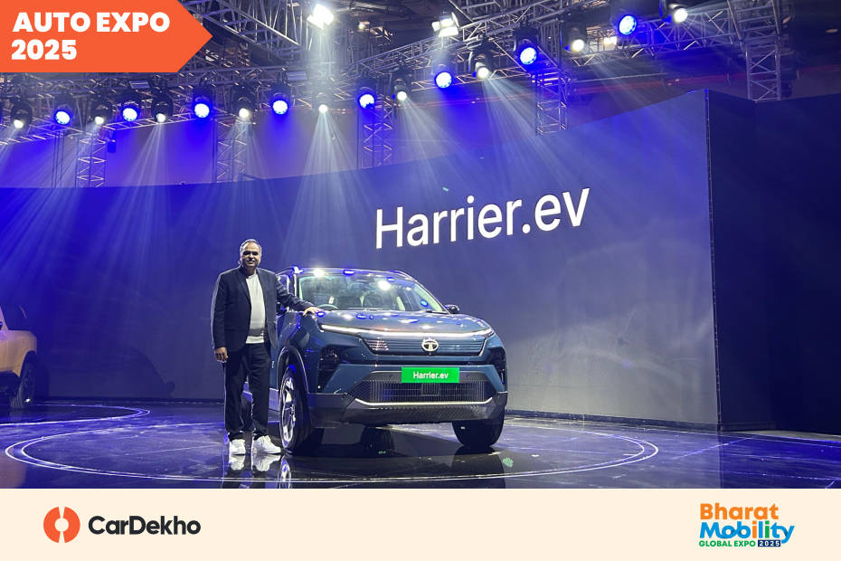 Tata Harrier EV showcased at auto expo 2025