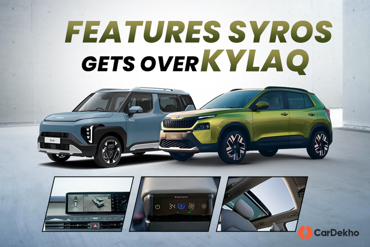 10 features Kia Syros offers over Skoda Kylaq