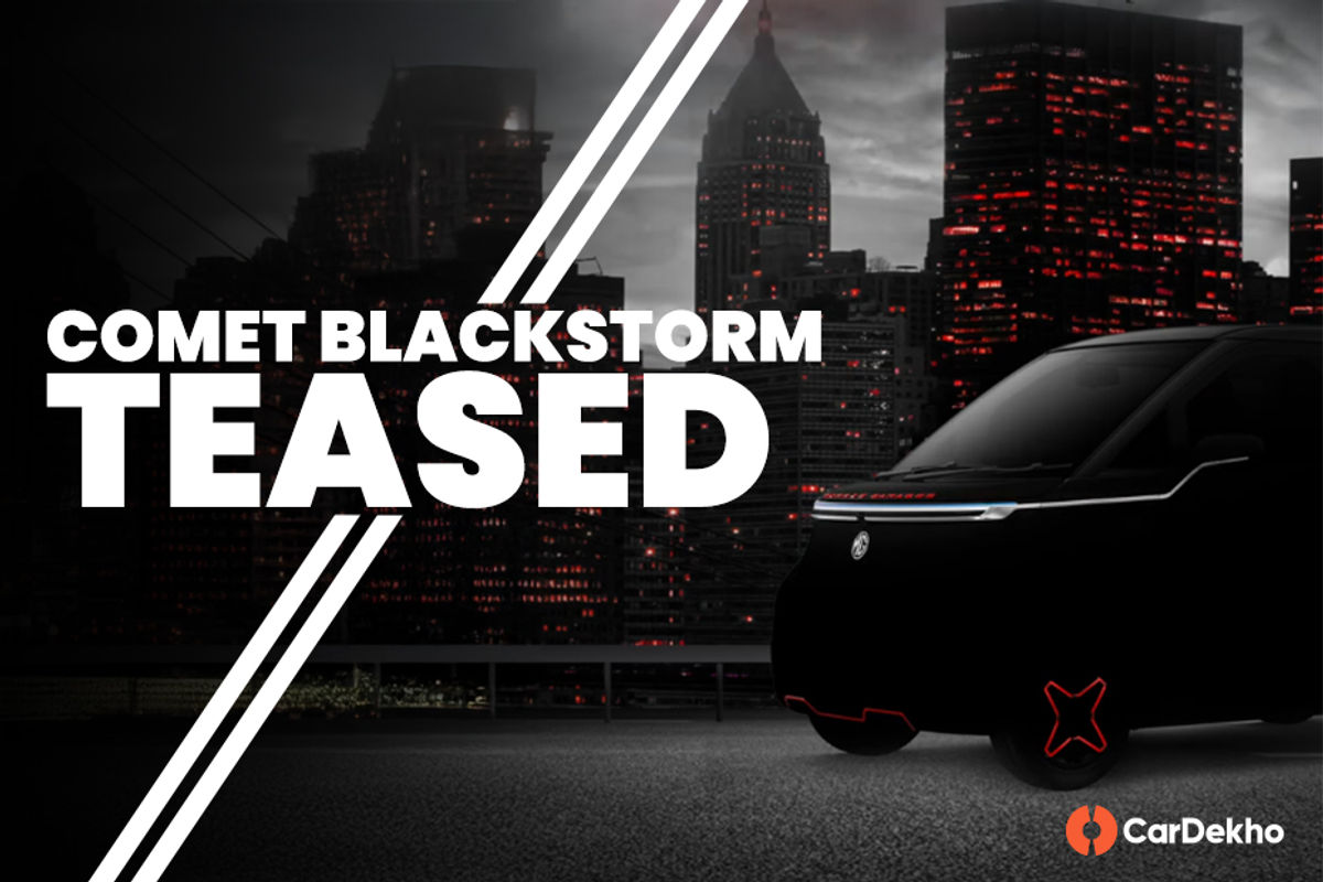 MG Comet EV Blackstorm Edition Teased For The First Time, Exterior Design Showcased With Black Colour And Red Accents