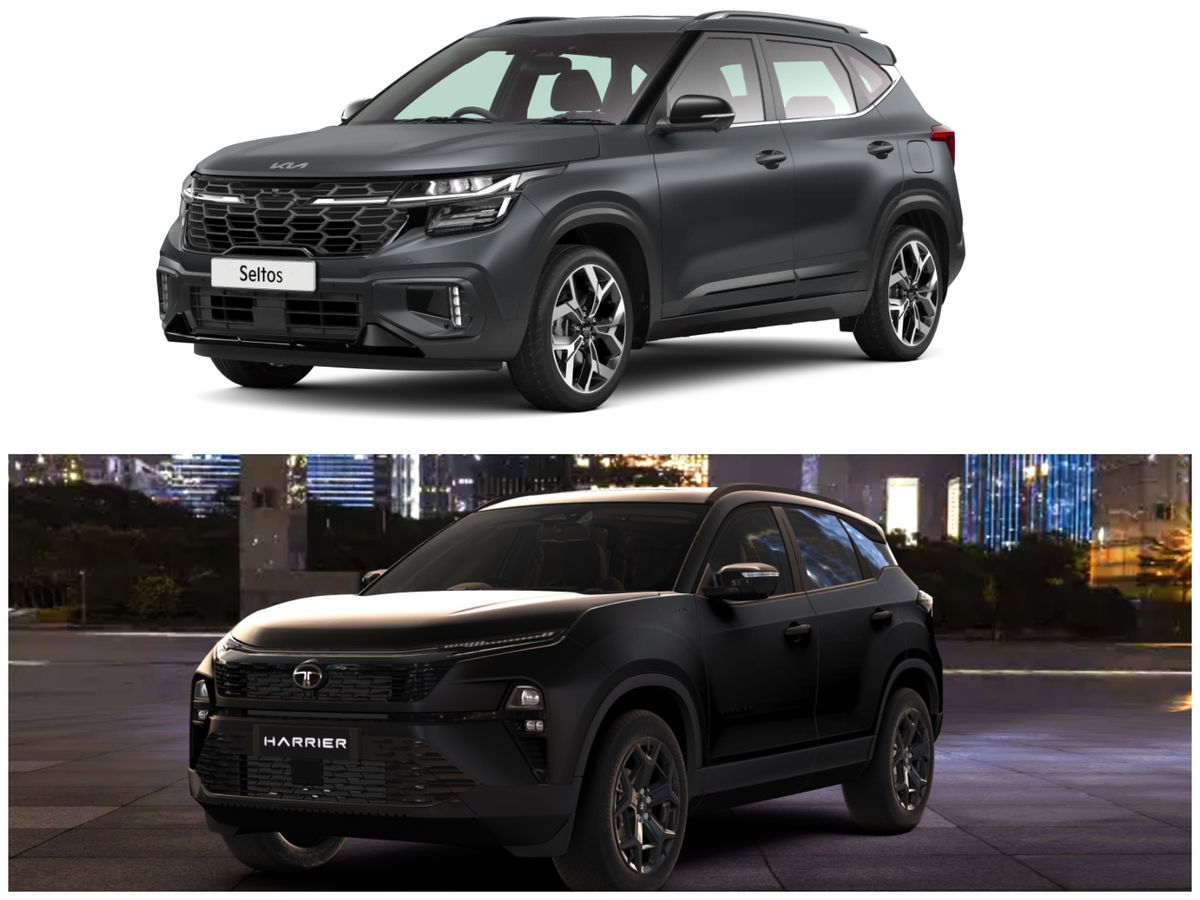 Tata Harrier Stealth Edition vs Kia Seltos X-Line: Differences Explained In Images