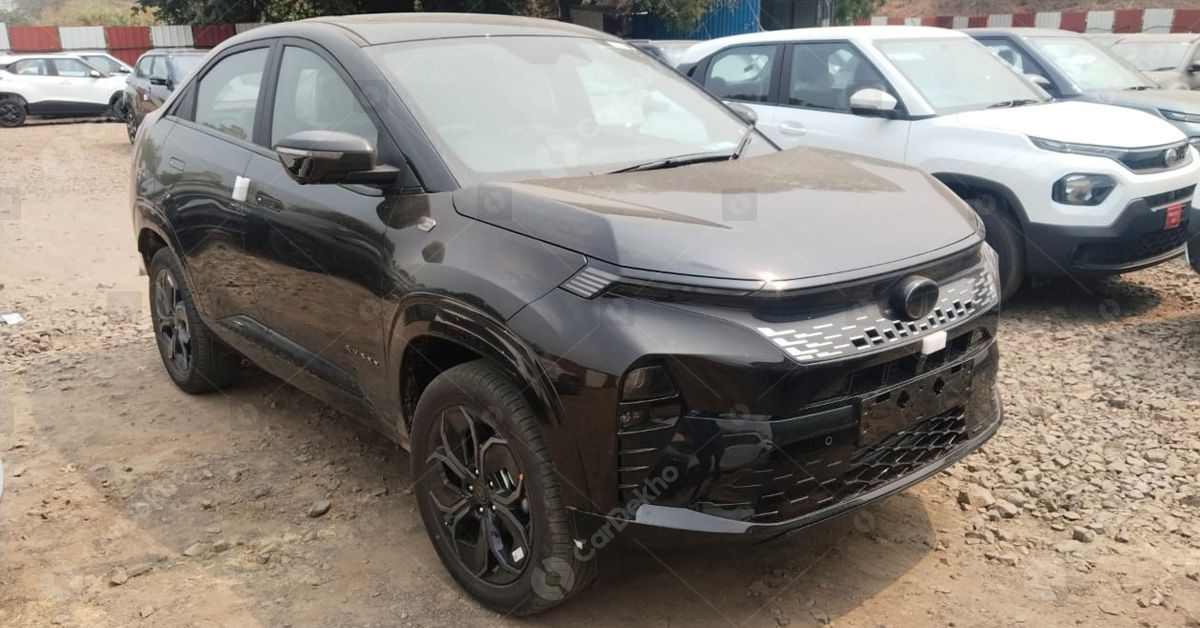 Tata Curvv Dark edition spotted at dealership stockyard