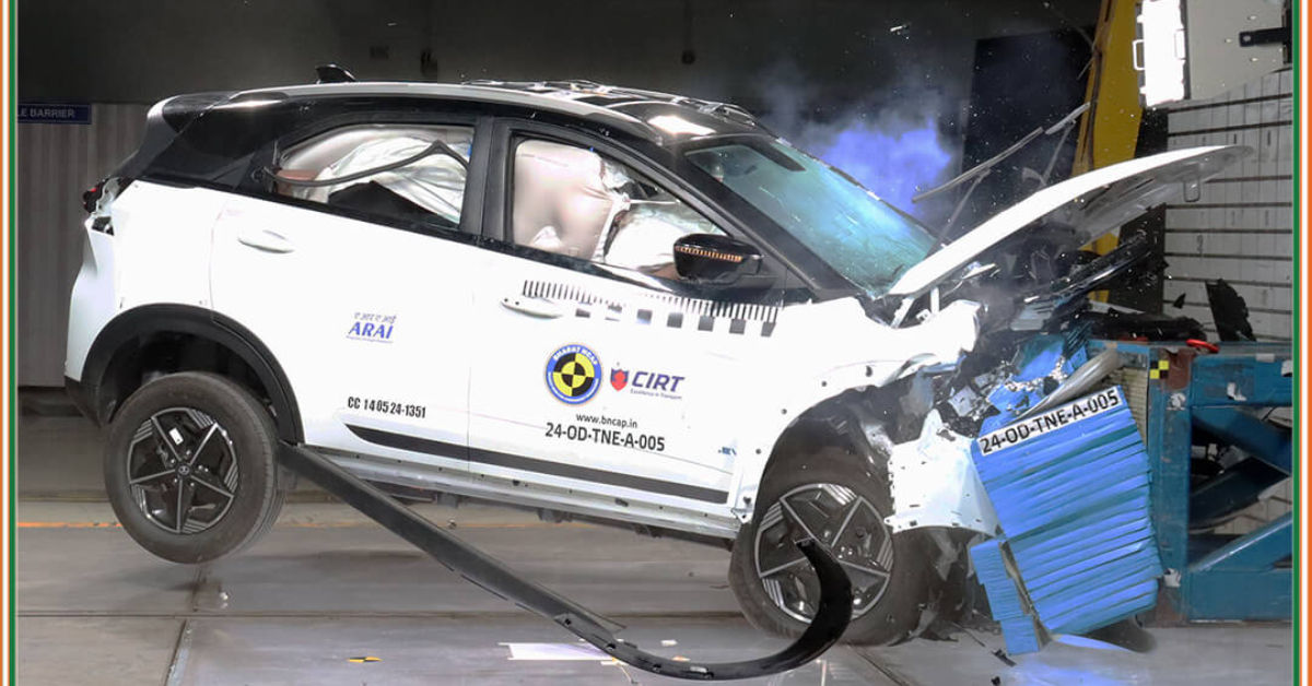 Tata Nexon EV Bharat NCAP crash test Tata Nexon EV Bharat NCAP crash test
