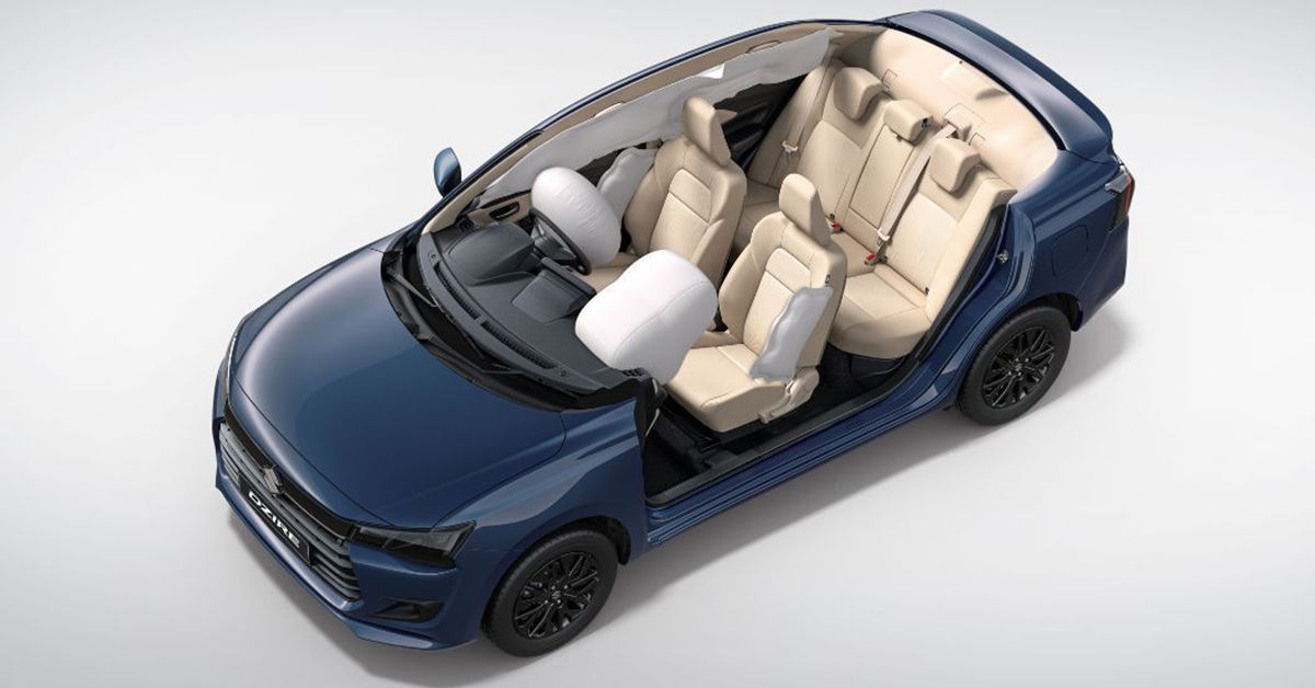 South African-spec Suzuki Dzire 6 airbags (as standard)