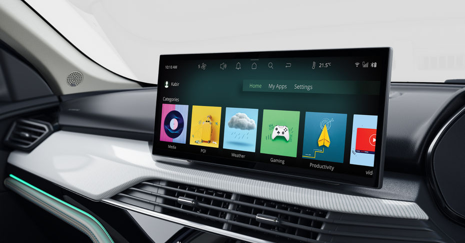 Tata harrier EV 14.5-inch touchscreen infotainment system