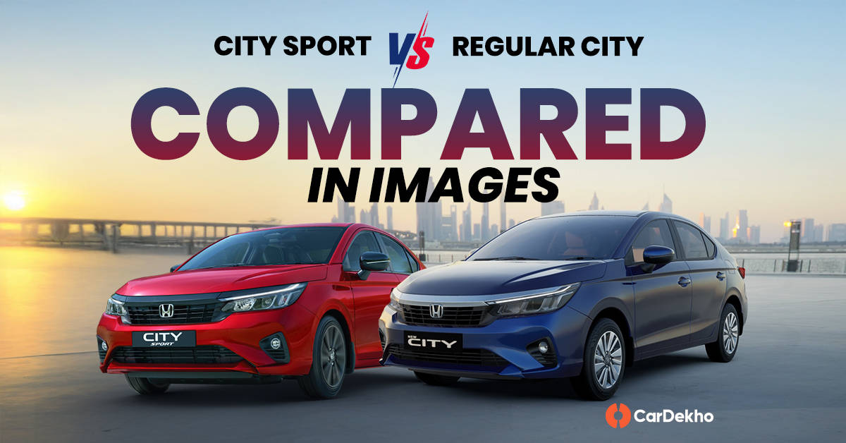 Honda City Sport vs regular City V variant compared in 10 images