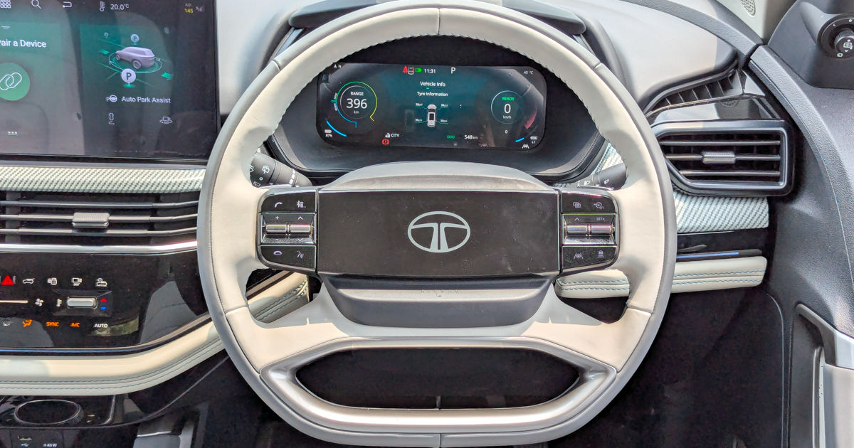 Tata Harrier EV steering wheel