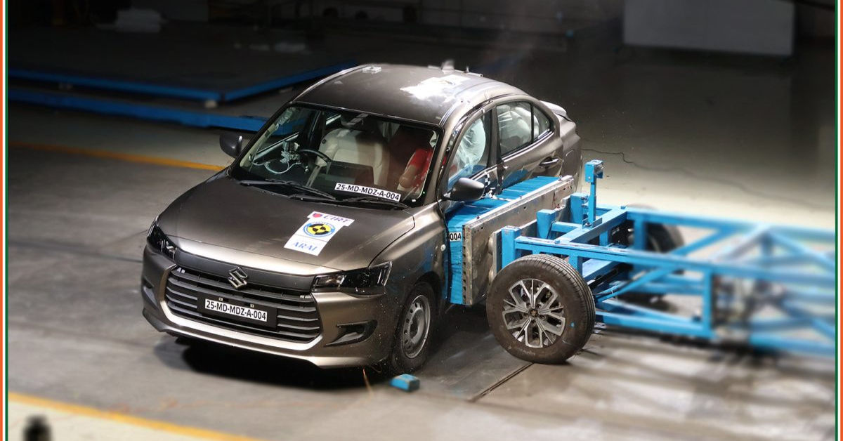 Maruti Dzire Bharat NCAP crash test Maruti Dzire Bharat NCAP crash test