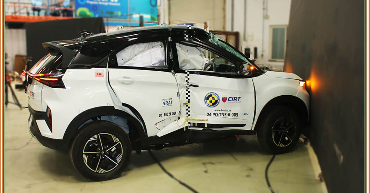 Tata Nexon EV Bharat NCAP crash test Tata Nexon EV Bharat NCAP crash test