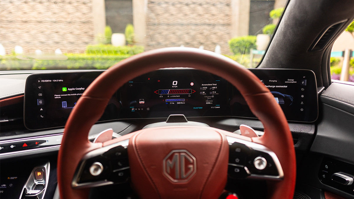 MG Cyberster EV triple screen setup MG Cyberster EV triple screen setup
