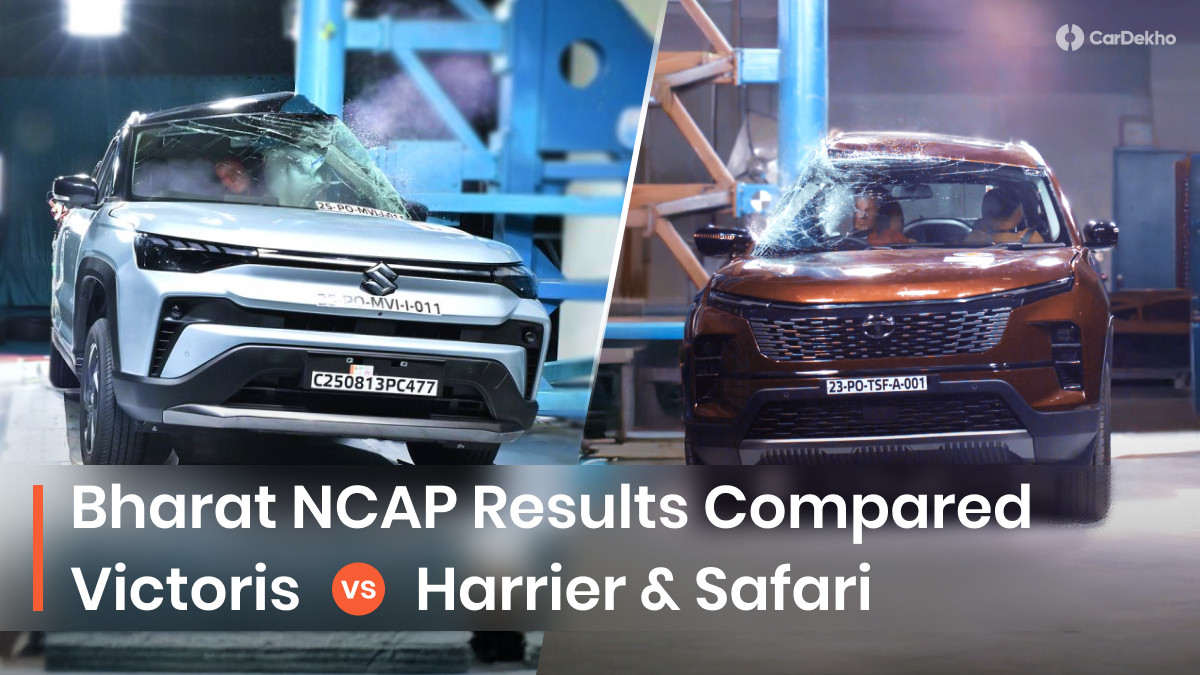 Maruti Victoris Bharat NCAP test vs Tata Harrier And Safari Maruti Victoris Bharat NCAP test vs Tata Harrier And Safari