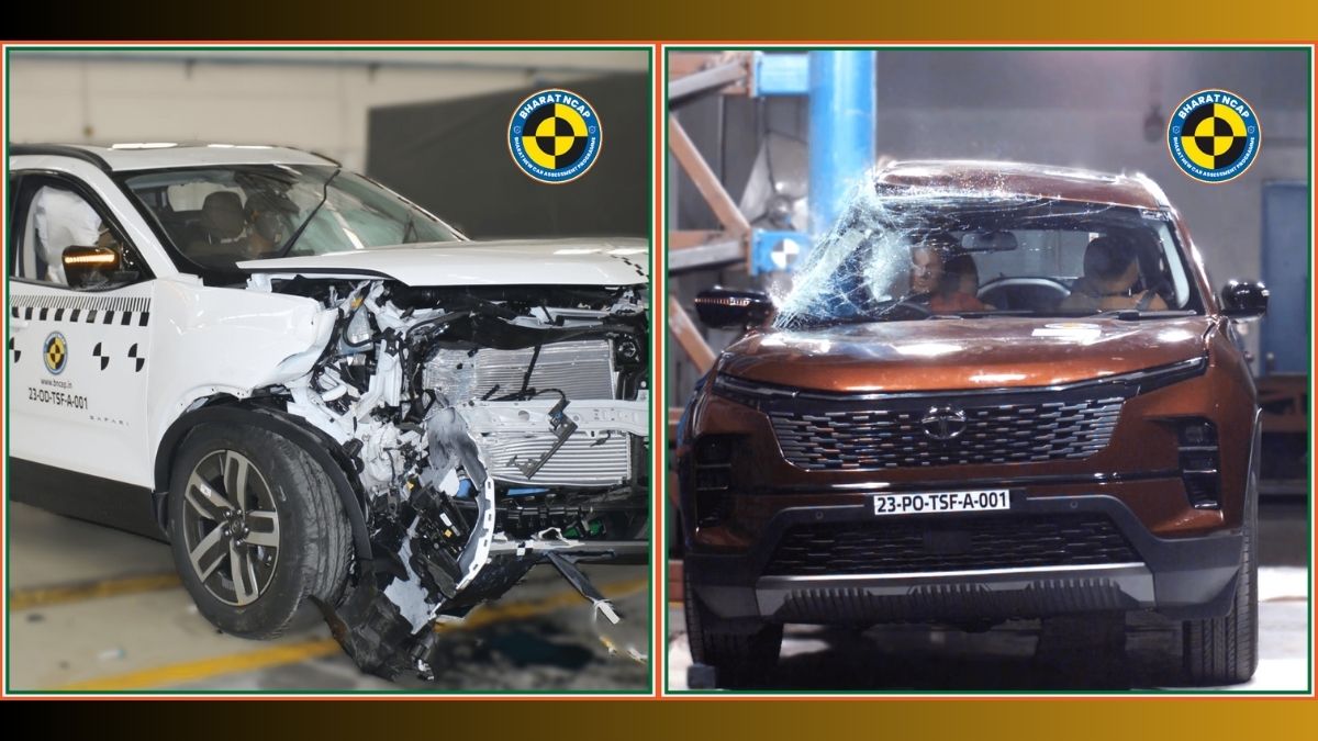Tata Harrier & Safari Bharat NCAP crash test Tata Harrier & Safari Bharat NCAP crash test