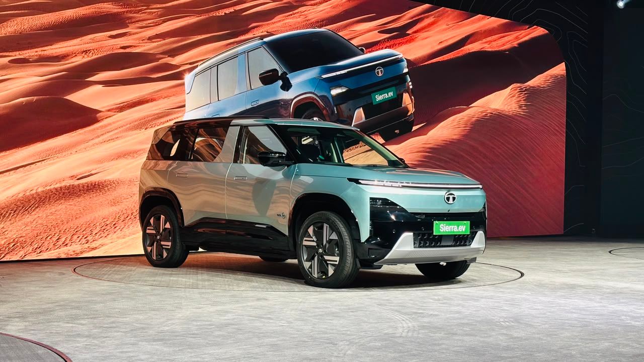 Tata Sierra EV front three quarter