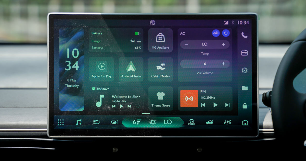 MG Windsor EV Infotainment Touchscreen