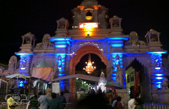 The Ambaji temple at night