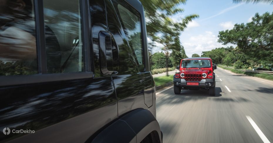 Mahindra Thar Rox driving on roads