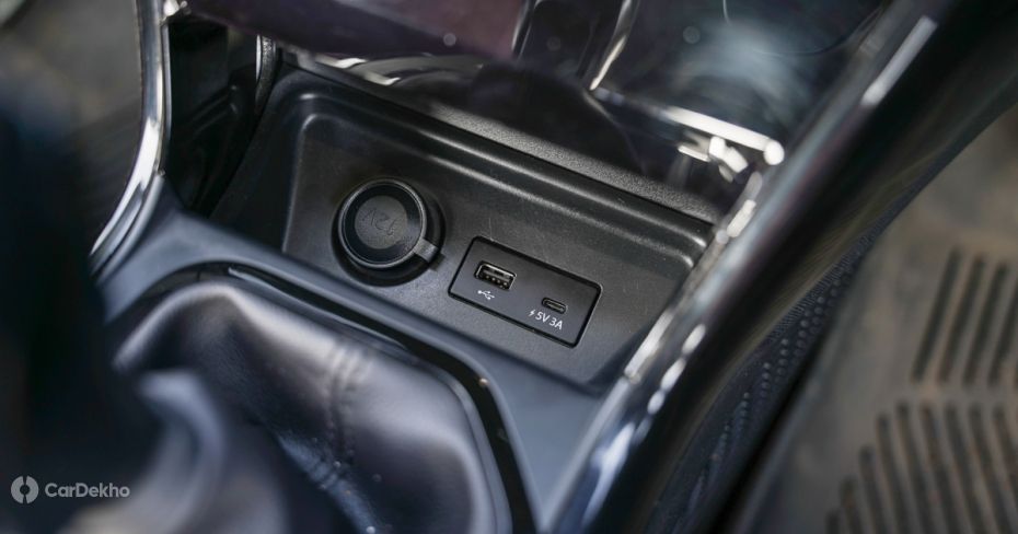 Tata Curvv front charging ports
