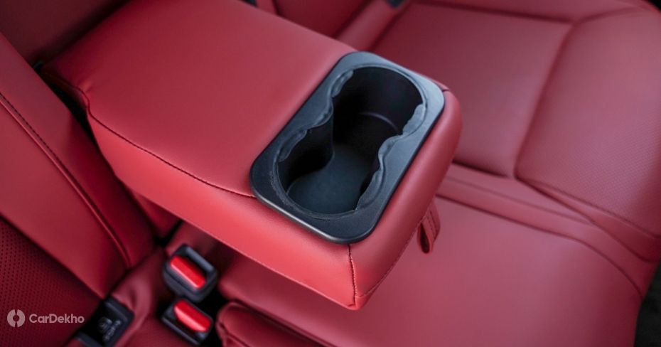 Tata Nexon EV Red Dark rear cup holders