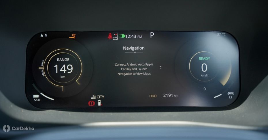 Tata Nexon EV Red Dark driver's display