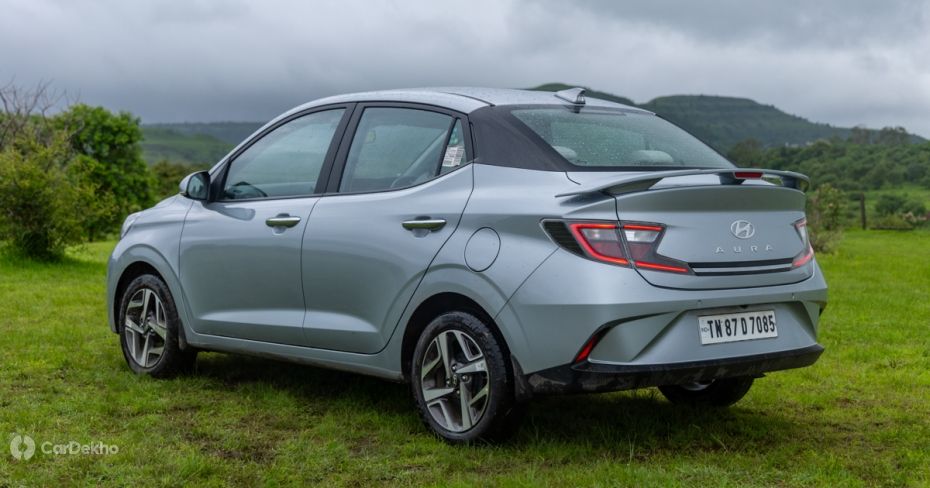 Hyundai Aura rear three quarters Hyundai Aura rear three quarters