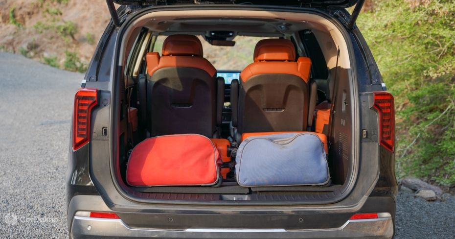 Kia Carnival boot space with 3rd row folded