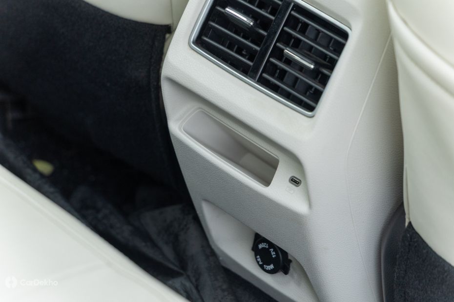 Mahindra XUV 3XO rear AC vents and charging ports