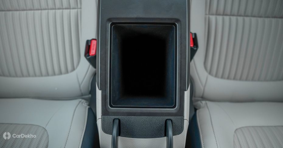 Kia Carens Clavis EV storage space under centre console Kia Carens Clavis EV storage space under centre console