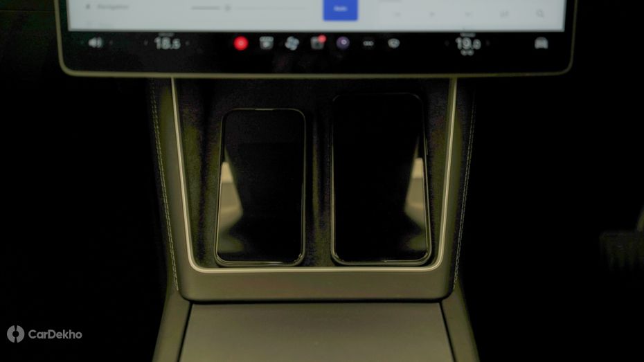 Tesla Model Y dual wireless phone chargers