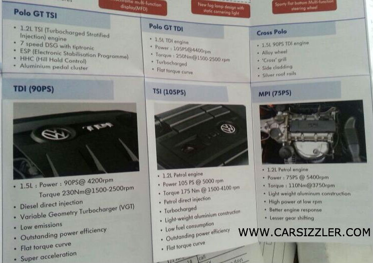 2014 VW Polo facelift engine spec leaked; gets a new 1.5 liter TDI