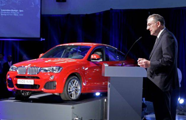 Dr. Norbert Reithofer, Chairman of the Board of Management, BMW Group, introduces the all-new BMW X4 at BMW's Commitment in the USA ceremony in Spartanburg, SC