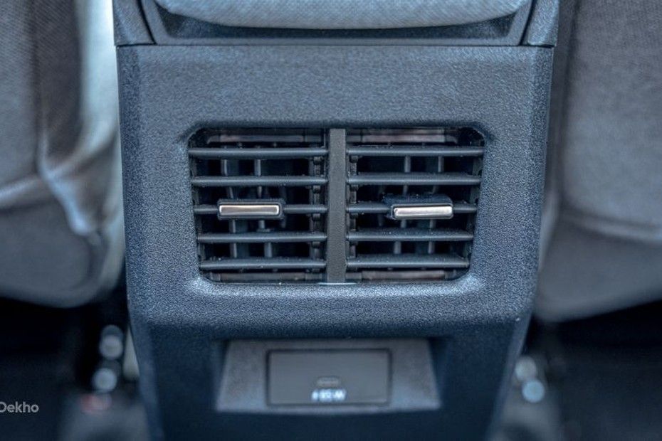 Tata Tiago rear AC vents on centre console with USB port below