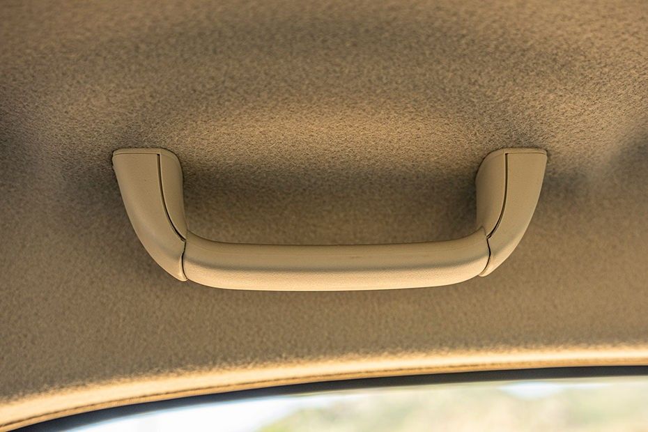 Tata Tiago beige roof-mounted grab handle above the door on light headliner