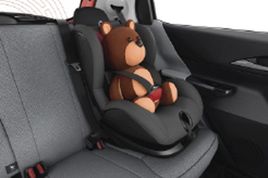 Tata Tiago rear seat with child seat fitted using ISOFIX mounts