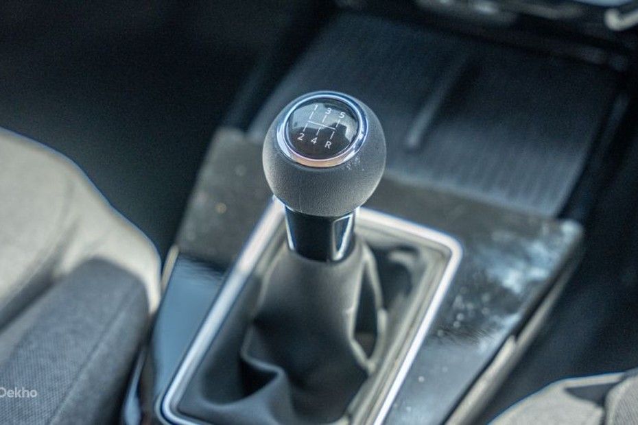 Tata Tiago five-speed manual gear knob with shift pattern on centre console