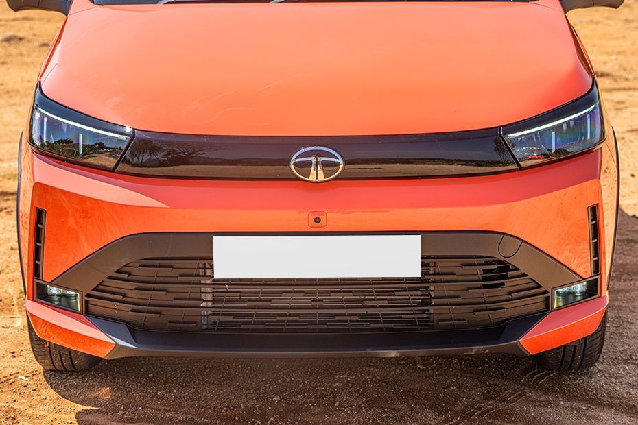 Tata Tiago front grille, bumper, headlamps and fog lamps in orange