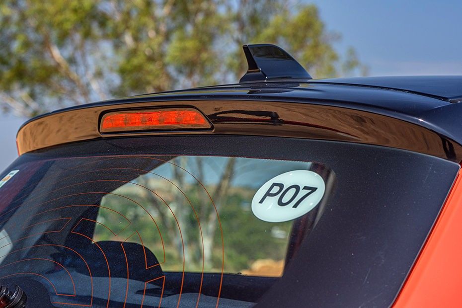 Tata Tiago rear roof spoiler with brake light and shark fin antenna