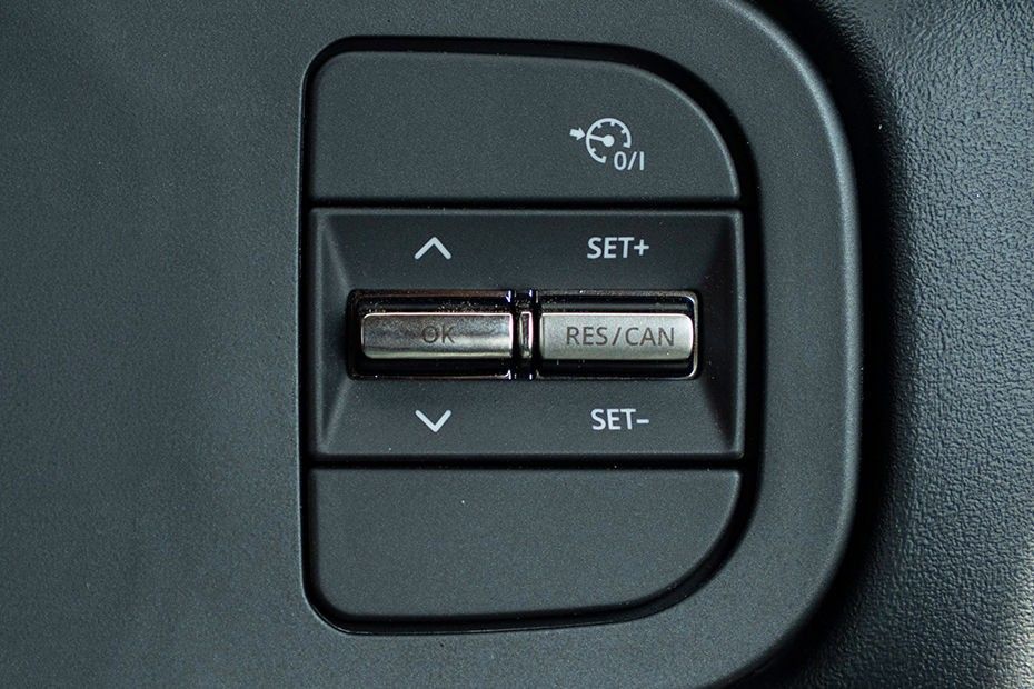 Tata Tiago steering wheel cruise control buttons with SET, RES/CAN and OK keys